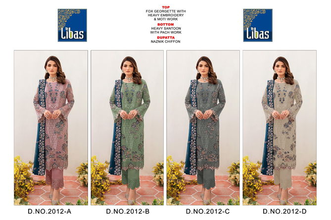 Libas 2012 Faux Georgette Embroidery Pakistani Suits Catalog
